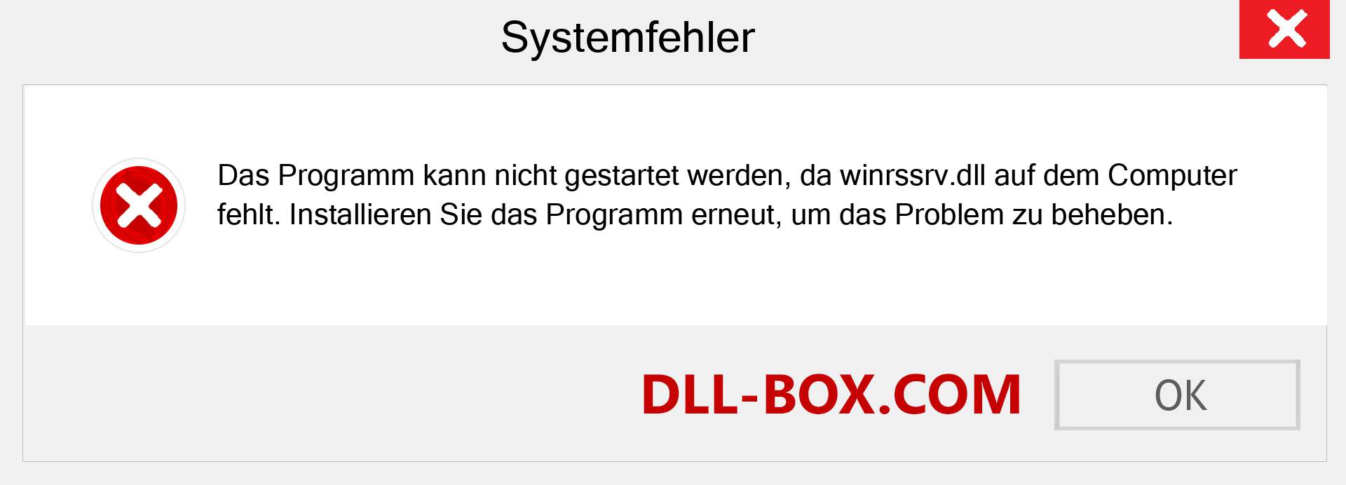 winrssrv.dll-Datei fehlt?. Download für Windows 7, 8, 10 - Fix winrssrv dll Missing Error unter Windows, Fotos, Bildern